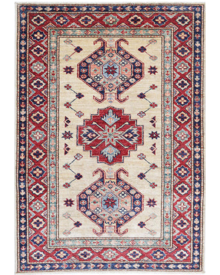 Kazak 2' 10" X 4' 0" Hand Knotted Wool Rug 2' 10" X 4' 0" (86 X 122) / Ivory / Wool