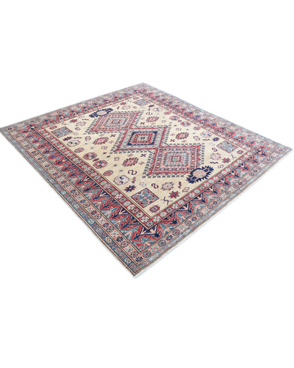 Kazak 6' 2" X 6' 8" Hand Knotted Wool Rug 6' 2" X 6' 8" (188 X 203) / Ivory / Wool