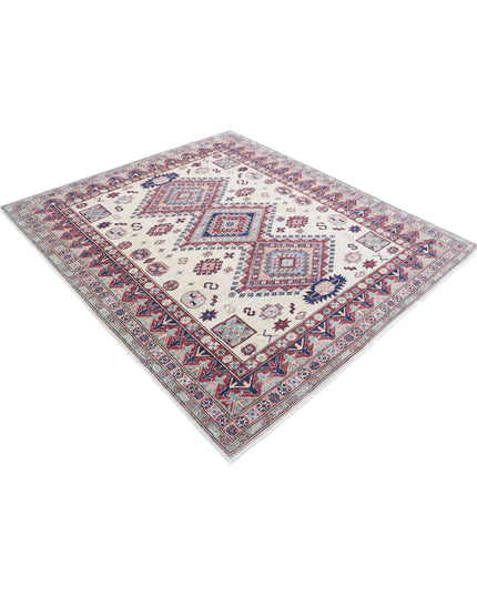 Kazak 5' 11" X 6' 7" Hand Knotted Wool Rug 5' 11" X 6' 7" (180 X 201) / Ivory / Wool