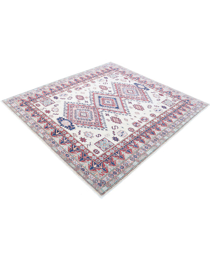 Kazak 5' 11" X 6' 7" Hand Knotted Wool Rug 5' 11" X 6' 7" (180 X 201) / Ivory / Wool