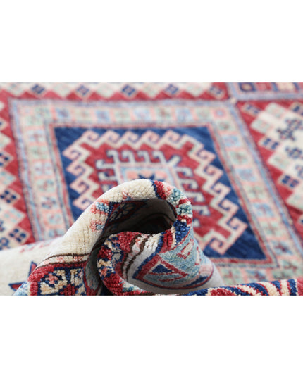 Kazak 5' 11" X 6' 7" Hand Knotted Wool Rug 5' 11" X 6' 7" (180 X 201) / Ivory / Wool