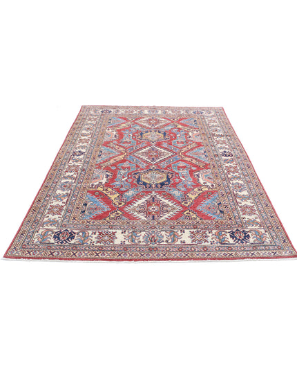 Kazak 5' 9" X 7' 11" Hand Knotted Wool Rug 5' 9" X 7' 11" (175 X 241) / Red / Wool