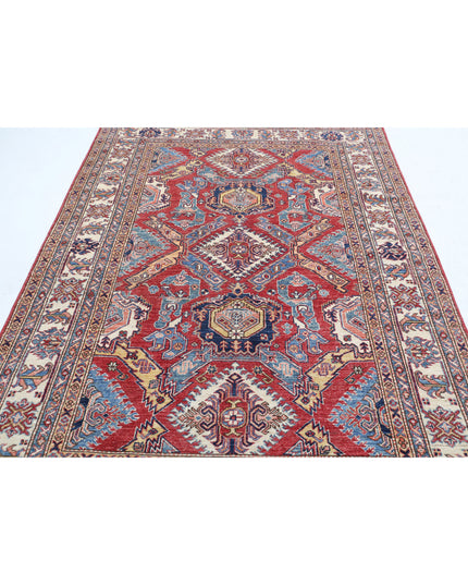 Kazak 5' 9" X 7' 11" Hand Knotted Wool Rug 5' 9" X 7' 11" (175 X 241) / Red / Wool