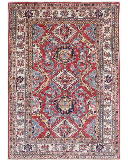Kazak 5' 9" X 7' 11" Hand Knotted Wool Rug 5' 9" X 7' 11" (175 X 241) / Red / Wool