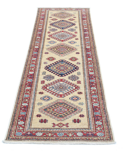 Kazak 2' 4" X 7' 5" Hand Knotted Wool Rug 2' 4" X 7' 5" (71 X 226) / Ivory / Wool