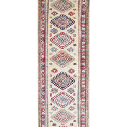 Kazak 2' 4" X 7' 5" Hand Knotted Wool Rug 2' 4" X 7' 5" (71 X 226) / Ivory / Wool