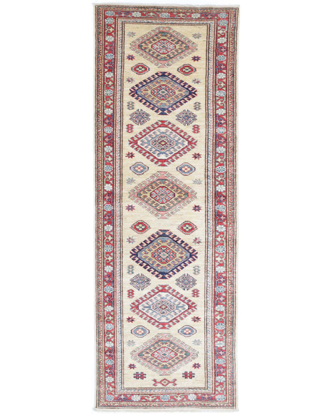 Kazak 2' 4" X 7' 5" Hand Knotted Wool Rug 2' 4" X 7' 5" (71 X 226) / Ivory / Wool