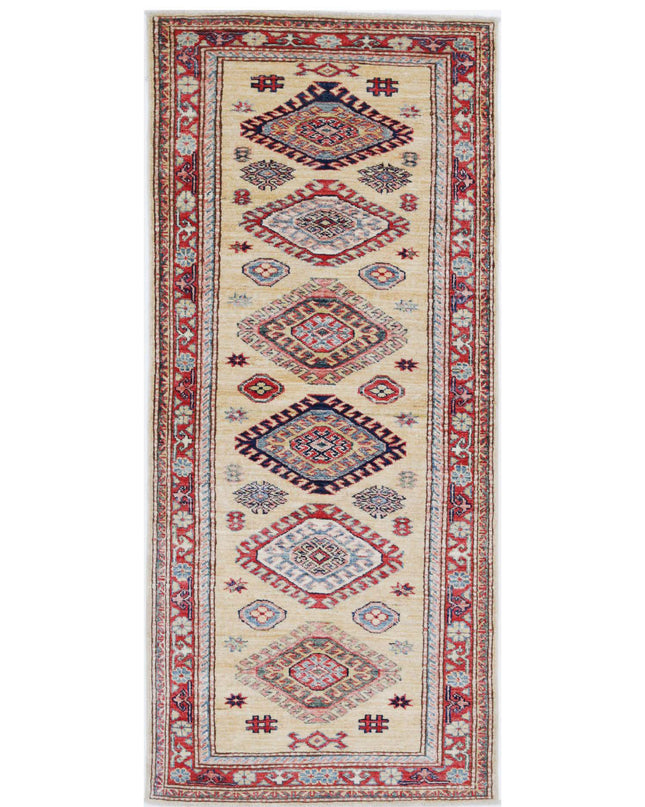 Kazak 2' 4" X 6' 0" Hand Knotted Wool Rug 2' 4" X 6' 0" (71 X 183) / Gold / Wool