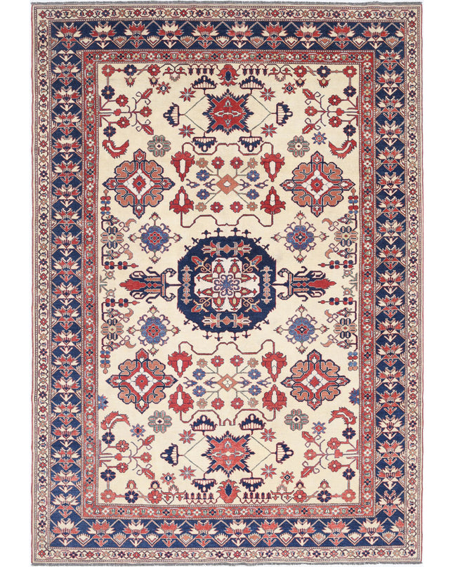 Kazak 8' 5" X 11' 10" Hand Knotted Wool Rug 8' 5" X 11' 10" (257 X 361) / Ivory / Wool