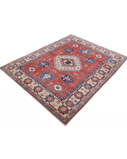 Kazak 5' 0" X 6' 4" Hand Knotted Wool Rug 5' 0" X 6' 4" (152 X 193) / Red / Wool