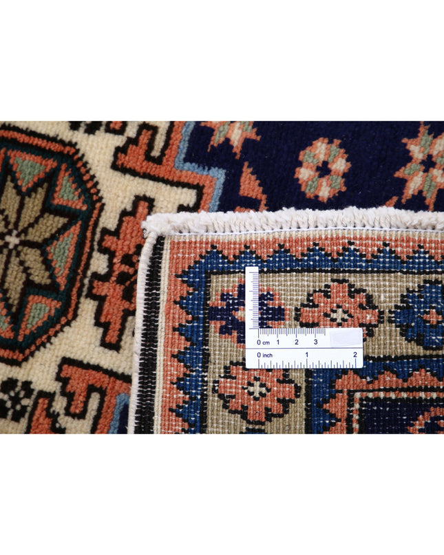 Kazak 2' 4" X 3' 7" Hand Knotted Wool Rug 2' 4" X 3' 7" (71 X 109) / Blue / Wool