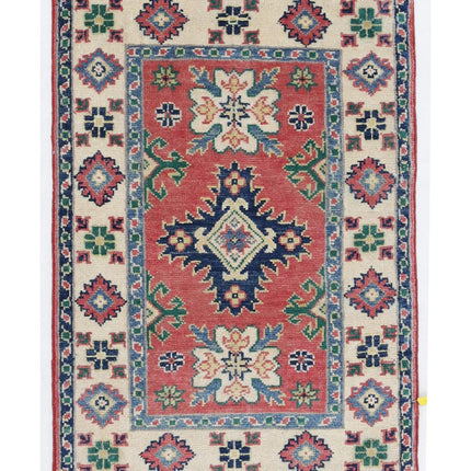 Kazak 2' 0" X 2' 10" Hand Knotted Wool Rug 2' 0" X 2' 10" (61 X 86) / Red / Wool