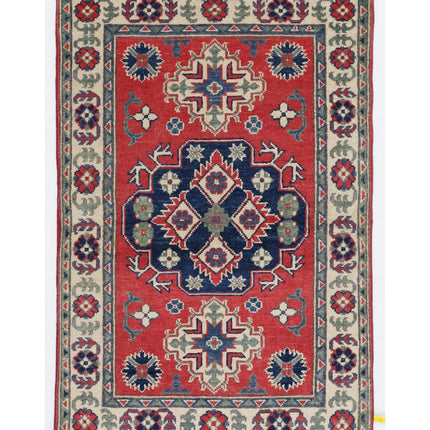 Kazak 2' 8" X 4' 0" Hand Knotted Wool Rug 2' 8" X 4' 0" (81 X 122) / Red / Wool