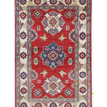 Kazak 2' 7" X 4' 2" Hand Knotted Wool Rug 2' 7" X 4' 2" (79 X 127) / Red / Wool