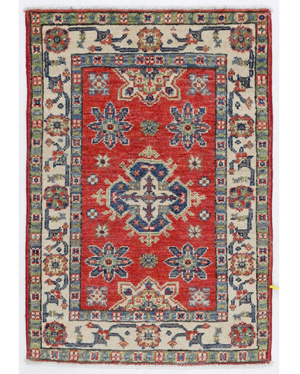 Kazak 2' 0" X 2' 11" Hand Knotted Wool Rug 2' 0" X 2' 11" (61 X 89) / Red / Wool