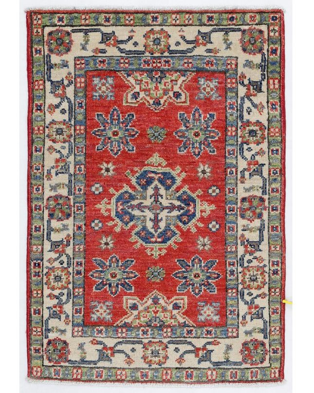 Kazak 2' 0" X 2' 11" Hand Knotted Wool Rug 2' 0" X 2' 11" (61 X 89) / Red / Wool