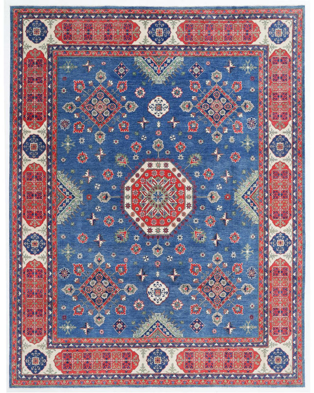 Kazak 9' 0" X 11' 9" Hand Knotted Wool Rug 9' 0" X 11' 9" (274 X 358) / Blue / Wool
