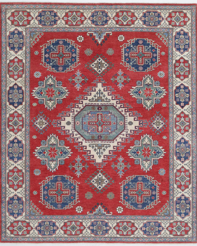 Kazak 8' 0" X 9' 8" Hand Knotted Wool Rug 8' 0" X 9' 8" (244 X 295) / Red / Wool