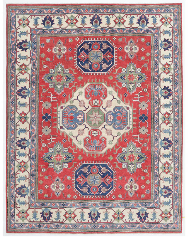 Kazak 8' 0" X 10' 7" Hand Knotted Wool Rug 8' 0" X 10' 7" (244 X 322) / Red / Wool