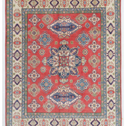 Kazak 7' 11" X 9' 10" Hand Knotted Wool Rug 7' 11" X 9' 10" (241 X 300) / Red / Wool