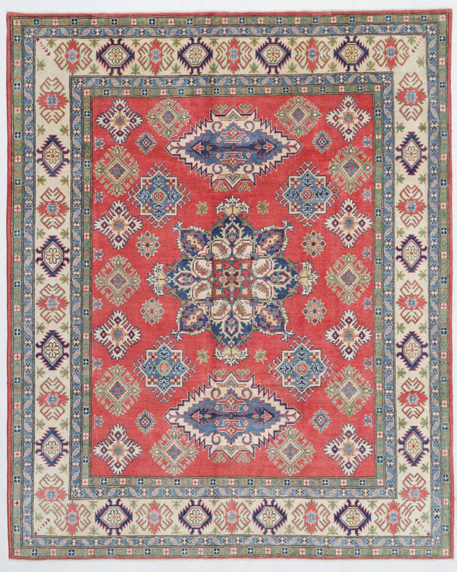 Kazak 7' 11" X 9' 10" Hand Knotted Wool Rug 7' 11" X 9' 10" (241 X 300) / Red / Wool