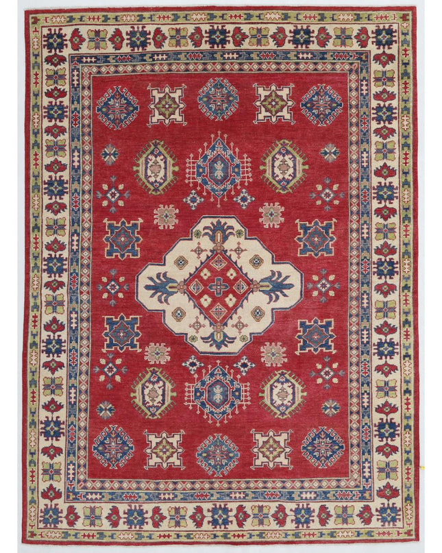 Kazak 6' 2" X 8' 4" Hand Knotted Wool Rug 6' 2" X 8' 4" (188 X 254) / Red / Wool