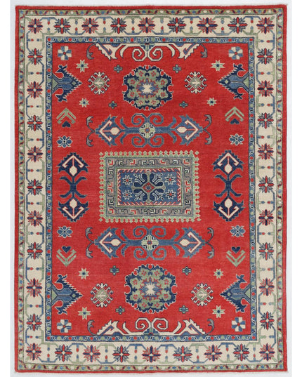 Kazak 4' 11" X 6' 8" Hand Knotted Wool Rug 4' 11" X 6' 8" (150 X 203) / Red / Wool