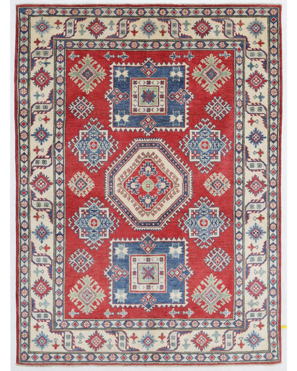 Kazak 4' 11" X 6' 8" Hand Knotted Wool Rug 4' 11" X 6' 8" (150 X 203) / Red / Wool