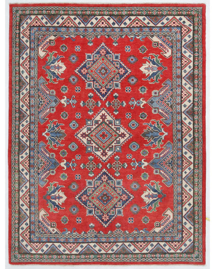 Kazak 4' 10" X 6' 6" Hand Knotted Wool Rug 4' 10" X 6' 6" (147 X 198) / Red / Wool