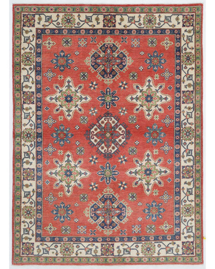 Kazak 4' 11" X 6' 10" Hand Knotted Wool Rug 4' 11" X 6' 10" (150 X 208) / Red / Wool