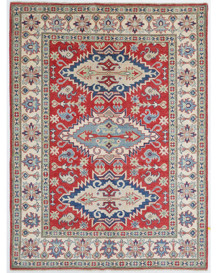 Kazak 5' 0" X 6' 8" Hand Knotted Wool Rug 5' 0" X 6' 8" (152 X 203) / Red / Wool