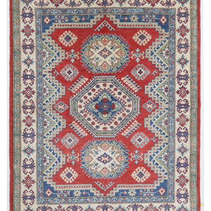 Kazak 5' 1" X 6' 7" Hand Knotted Wool Rug 5' 1" X 6' 7" (155 X 201) / Red / Wool