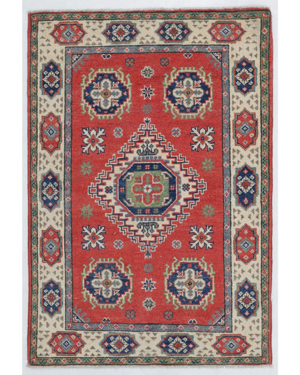 Kazak 2' 7" X 3' 10" Hand Knotted Wool Rug 2' 7" X 3' 10" (79 X 117) / Red / Wool