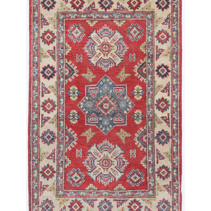 Kazak 2' 8" X 4' 2" Hand Knotted Wool Rug 2' 8" X 4' 2" (81 X 127) / Red / Wool