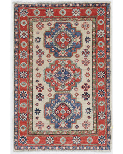 Kazak 1' 11" X 2' 11" Hand Knotted Wool Rug 1' 11" X 2' 11" (59 X 89) / Ivory / Wool