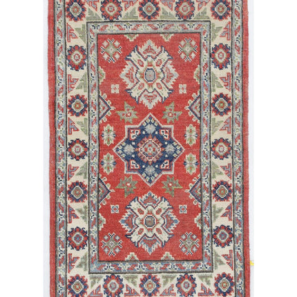 Kazak 1' 11" X 3' 4" Hand Knotted Wool Rug 1' 11" X 3' 4" (59 X 101) / Red / Wool