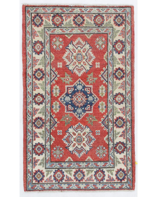 Kazak 1' 11" X 3' 4" Hand Knotted Wool Rug 1' 11" X 3' 4" (59 X 101) / Red / Wool
