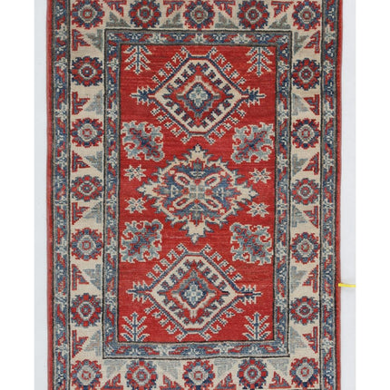 Kazak 2' 0" X 3' 1" Hand Knotted Wool Rug 2' 0" X 3' 1" (61 X 94) / Red / Wool