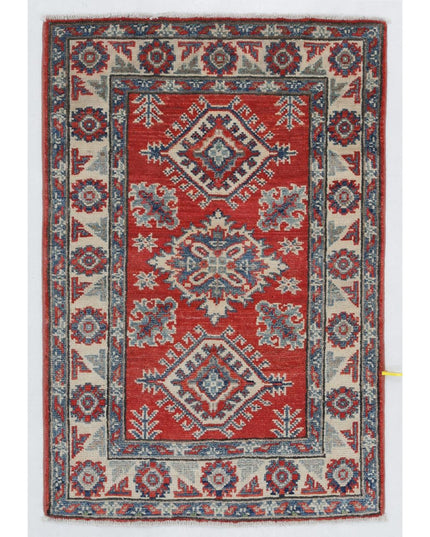 Kazak 2' 0" X 3' 1" Hand Knotted Wool Rug 2' 0" X 3' 1" (61 X 94) / Red / Wool
