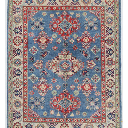 Kazak 5' 0" X 6' 6" Hand Knotted Wool Rug 5' 0" X 6' 6" (152 X 198) / Blue / Wool