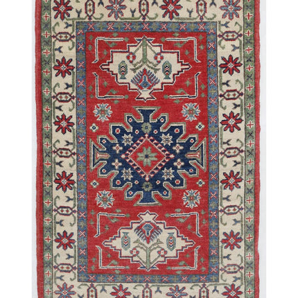 Kazak 2' 8" X 4' 1" Hand Knotted Wool Rug 2' 8" X 4' 1" (81 X 124) / Red / Wool
