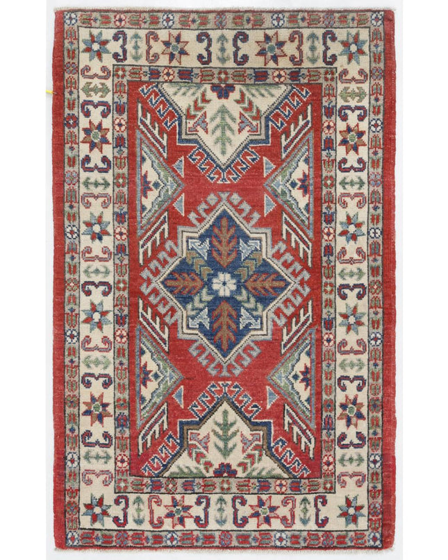 Kazak 2' 7" X 4' 1" Hand Knotted Wool Rug 2' 7" X 4' 1" (79 X 124) / Red / Wool