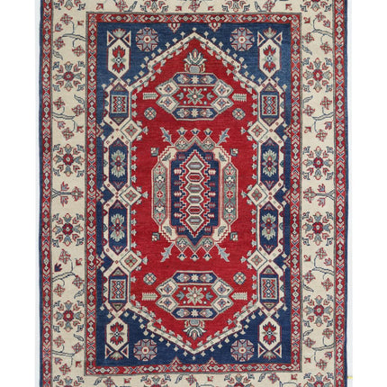 Kazak 4' 10" X 7' 0" Hand Knotted Wool Rug 4' 10" X 7' 0" (147 X 213) / Blue / Wool