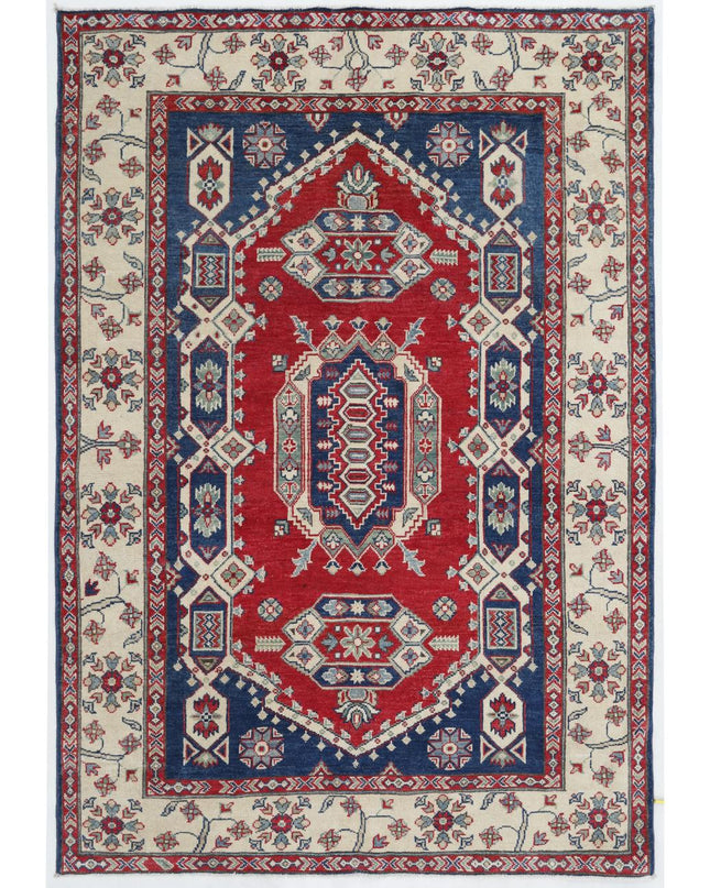 Kazak 4' 10" X 7' 0" Hand Knotted Wool Rug 4' 10" X 7' 0" (147 X 213) / Blue / Wool
