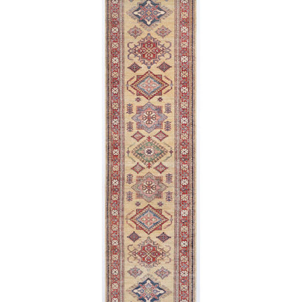 Kazak 2' 7" X 9' 10" Hand Knotted Wool Rug 2' 7" X 9' 10" (79 X 300) / Ivory / Wool
