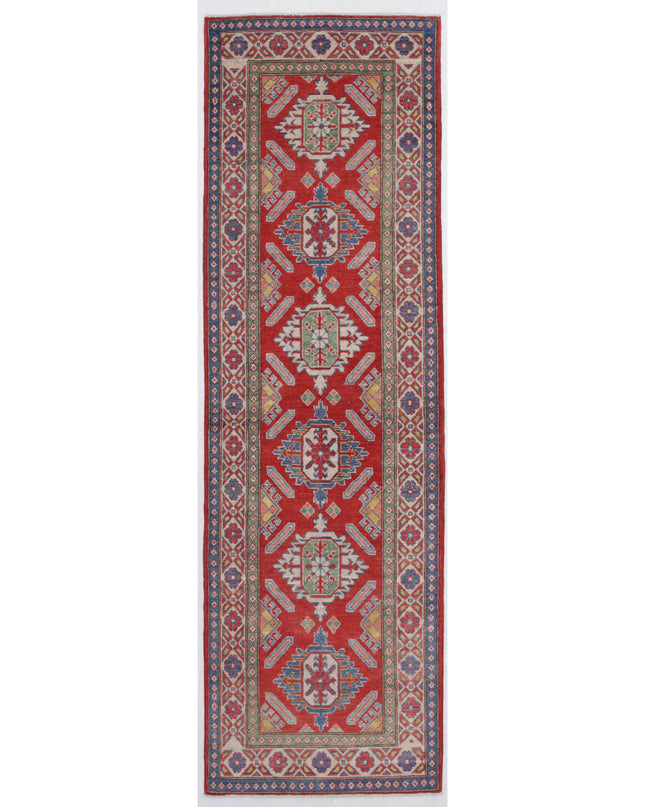 Kazak 2' 8" X 9' 3" Hand Knotted Wool Rug 2' 8" X 9' 3" (81 X 282) / Red / Wool