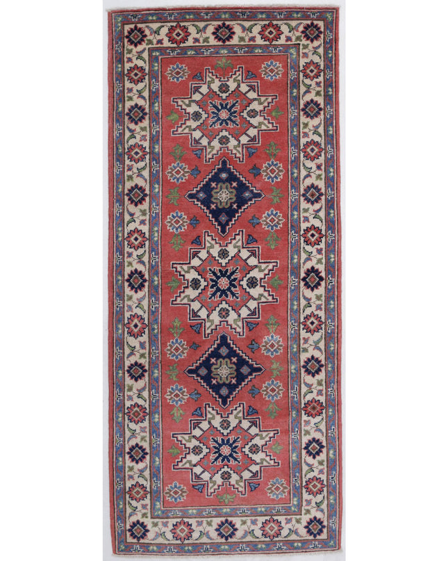 Kazak 2' 8" X 6' 9" Hand Knotted Wool Rug 2' 8" X 6' 9" (81 X 206) / Red / Wool