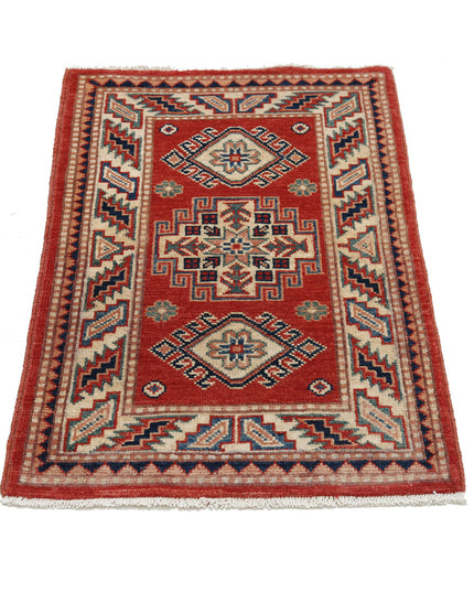 Kazak 2' 0" X 3' 1" Hand Knotted Wool Rug 2' 0" X 3' 1" (61 X 94) / Red / Wool