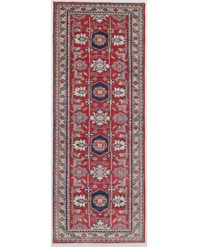 Kazak 3' 0" X 8' 6" Hand Knotted Wool Rug 3' 0" X 8' 6" (91 X 259) / Red / Wool