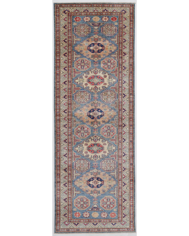 Kazak 2' 9" X 8' 2" Hand Knotted Wool Rug 2' 9" X 8' 2" (84 X 249) / Blue / Wool